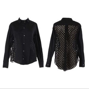 NWOT Cinq à Sept Castor Lace-Back Shirt